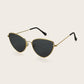 Black Cat Eye Metal Frame Sunglasses