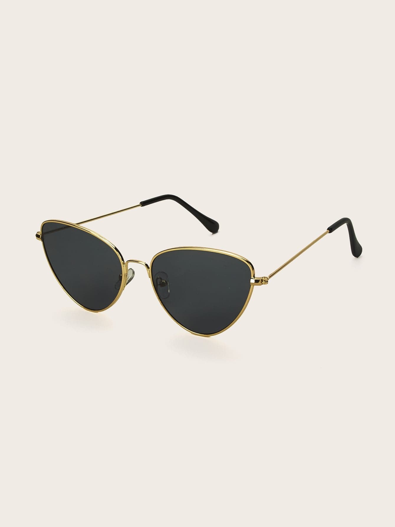 Black Cat Eye Metal Frame Sunglasses