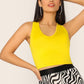 Scoop Neck Form Fitted Solid Tank Top