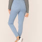Blue Light Wash Ripped Skinny Crop Jeans