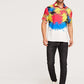 Short Sleeve Paint Splatter Pattern Button Front Shirt
