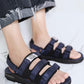 Navy Blue Hook-and-loop Straps Design Sandals