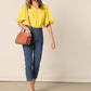 V-Neck Half Sleeve V-neck Flutter Sleeve Solid Top