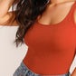 Slim Fit Scoop Neck Solid Skinny Tank Top