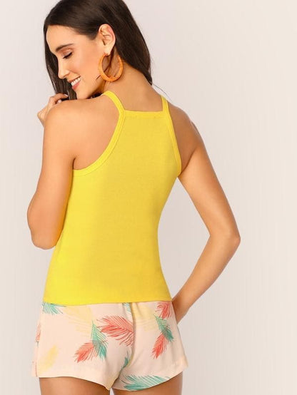 Solid Form Fitting Halter Top