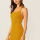 Spaghetti Strap Criss-cross Backless Rib-knit Bodycon Mini Dress