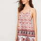 Sleeveless Spaghetti Strap Aztec Print Racer Back Slip Dress