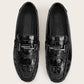 Black Round Toe Snaffle Detail Wide Fit Loafers