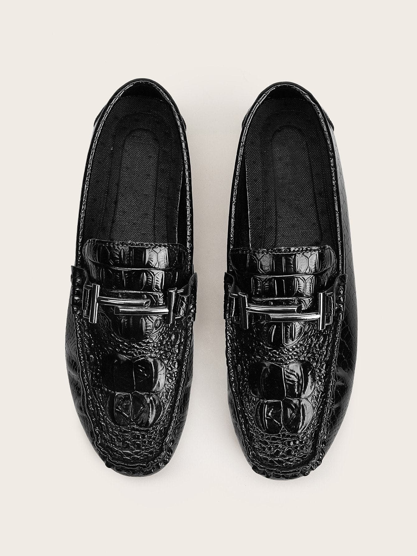 Black Round Toe Snaffle Detail Wide Fit Loafers