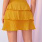 G inger O-ring Detail Waist Tiered Layered Shirred Flared Boho Skirt