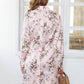 Simplee Floral Print High Low Hem Short Shirt Dress
