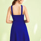 Bright Blue Sleeveless Crisscross Neck Fit & Flare Dress