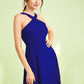 Bright Blue Sleeveless Crisscross Neck Fit & Flare Dress