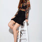 Stand Collar Keyhole Back Fitted Floral Lace Top Without Bandeau