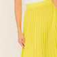 Neon Yellow High Waist Pleated Skirt