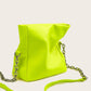 Neon Lime Fold Over Chain Bag
