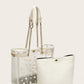 Faux Pearl Decor Clear Bag With Inner Pouch