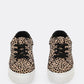 Almond Toe Lace Front Houndstooth Flatform Trainer Sneakers