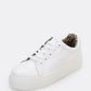 Almond Toe Lace Front Houndstooth Flatform Trainer Sneakers