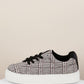 Almond Toe Lace Front Houndstooth Flatform Trainer Sneakers
