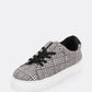 Almond Toe Lace Front Houndstooth Flatform Trainer Sneakers
