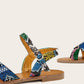 Ankle Strap Open Toe Snakeskin Print Slingback Flat Sandals