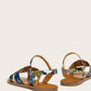 Ankle Strap Open Toe Snakeskin Print Slingback Flat Sandals