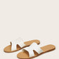 Open Toe Cut Out Flat Sliders Slippers