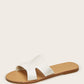 Open Toe Cut Out Flat Sliders Slippers