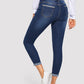 Navy Blue Dark Wash Skinny Crop Jeans
