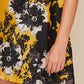 Yellow Round Neck Floral Print Tunic Dress