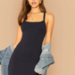 Spaghetti Strap Criss-cross Backless Rib-knit Bodycon Mini Dress