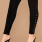 Black Plus Size Slim Fit Studded Detail Leggings