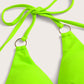 Ring Linked Halter Neck Tie Side Bikini Swimwear