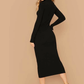 Stand Collar Slim Fit Mock-neck Solid Pencil Dress