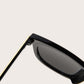 Black Plain Frame Flat Lens Sunglasses