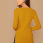 Deep V-Neck Slim Fit Split Side Rib-knit Top