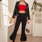 Bright Red Sleeveless Strapless Solid Slim Crop Tube Top