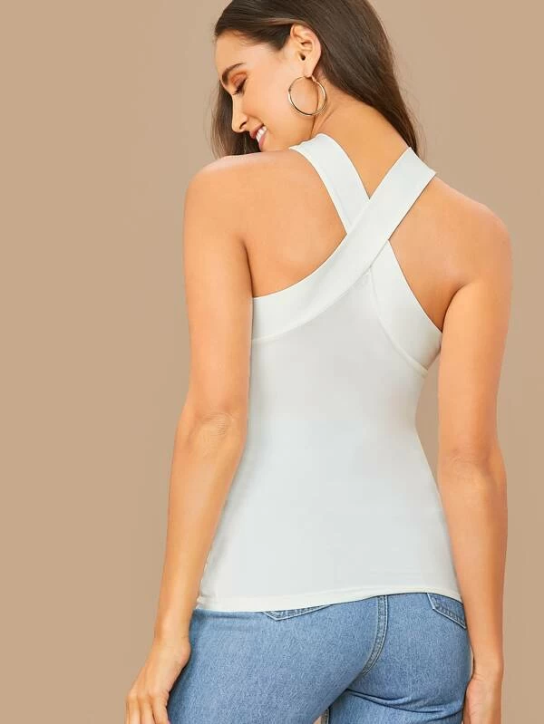 Solid Slim Fitted Halter Top