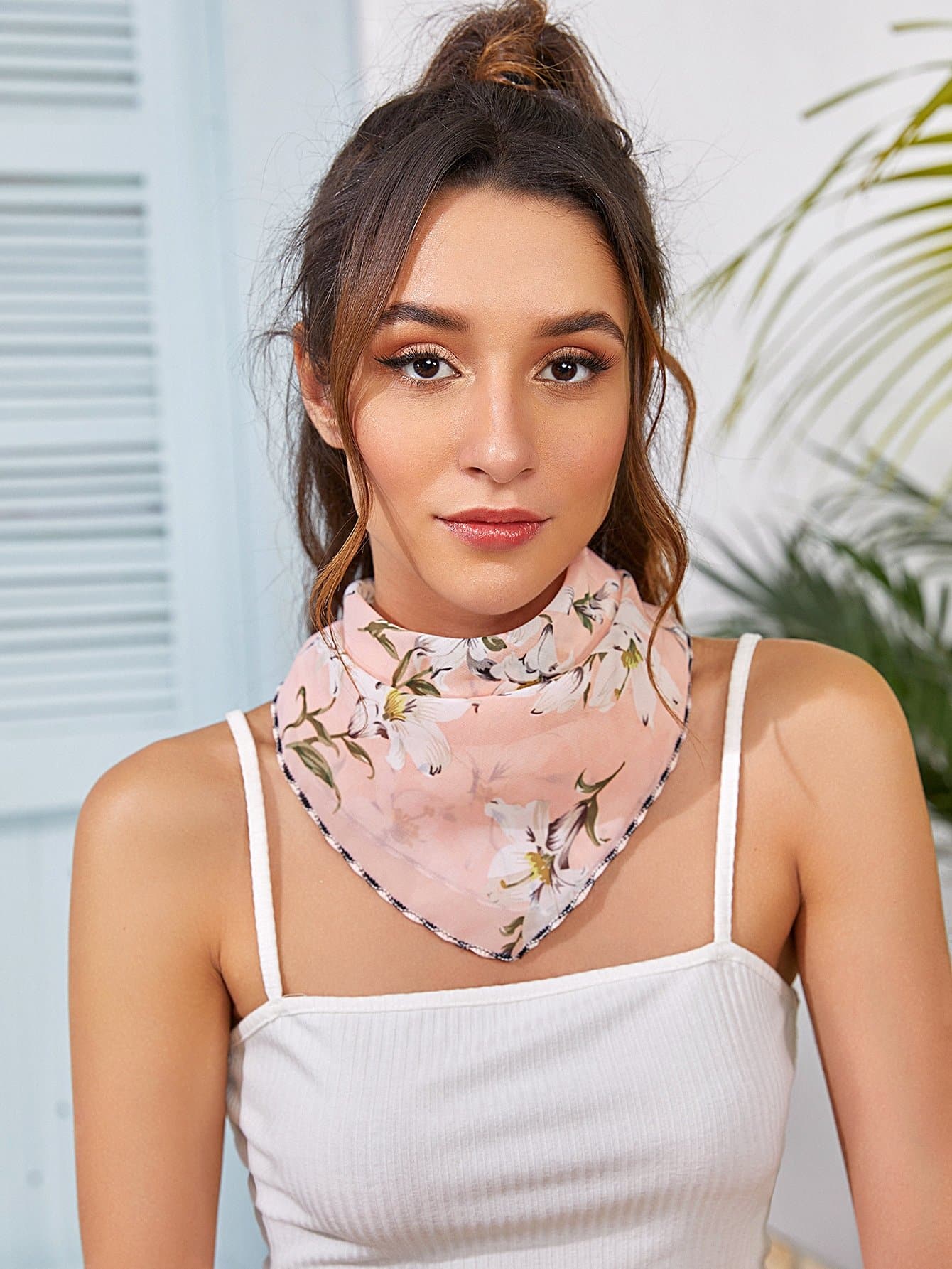 Floral Pattern Face Protection Mask Scarf