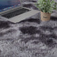 Grey Solid Faux Fur  Floor Mat