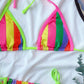 Rainbow Halter Self-Tie Bikini Swimwear