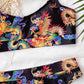 Dragon Print High Waisted Spaghetti Strap Bikini Swimwear