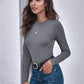 Round Neck Solid Form Fitted Top