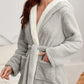 Dual Pocket Belted Hooded Flannel Robe