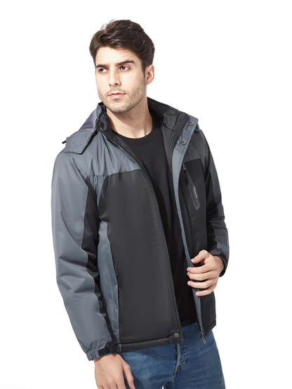 Windbreaker Color-block Zip Detail Outdoor Hooded Jacket