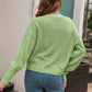 High Stretch Button Front Drop Shoulder Cardigan Sweater