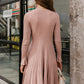 Dusty Pink Boat Neck Ribbed Knit Sweater Dress