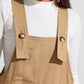 Sleeveless Patch Pocket Solid High Waist Overalls Jumpsuit