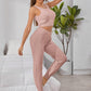 V-Neck Sleeveless Solid Ribbed Knit Lounge Sleepwear Set